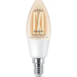 Philips Lighting Smart LED Filament kaarslamp helder 4,9 W (gelijk aan 40 W) C35 E14
