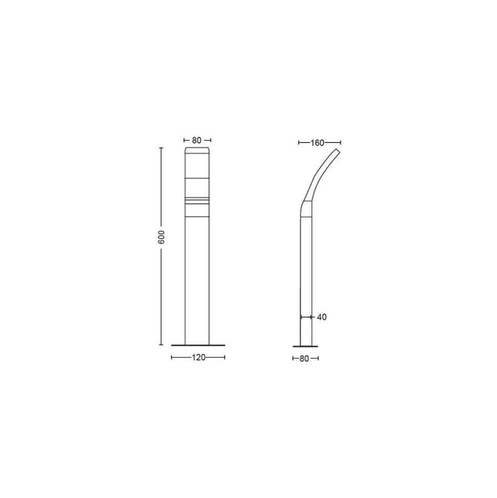 Philips Lighting Splay Pedestal Anthracite 12W 27K HV