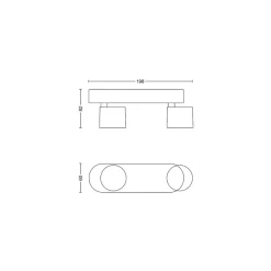Philips Lighting STAR bar/tube black 2x4.5W SELV Dim