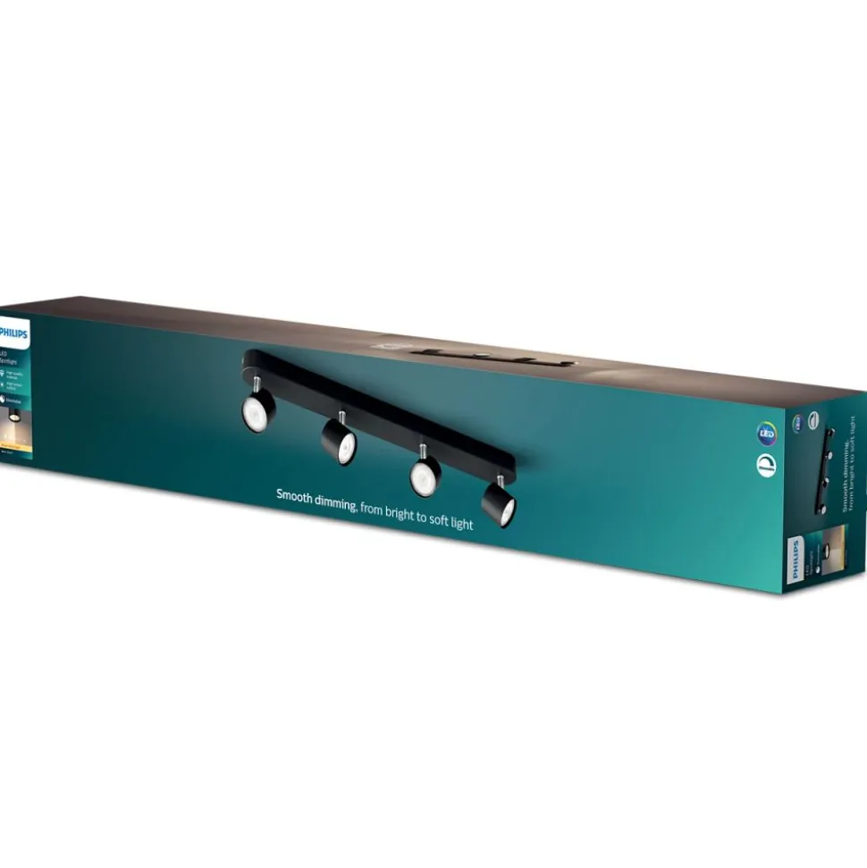 Philips Lighting STAR bar/tube black 4x4.5W SELV Dim