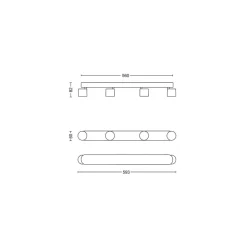 Philips Lighting STAR bar/tube black 4x4.5W SELV Dim