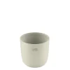 Point-Virgule Bloempot uit gerecycled plastic, hout- en steenpoeder wit Ø 15.5cm H 13.6cm