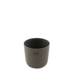 Point-Virgule Bloempot uit gerecycled plastic, hout- en steenpoeder donkergrijs Ø 13cm H 11.4cm
