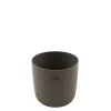 Point-Virgule Bloempot uit gerecycled plastic, hout- en steenpoeder donkergrijs Ø 15.5cm H 13.6cm