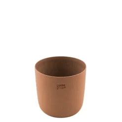 Point-Virgule Bloempot uit gerecycled plastic, hout- en steenpoeder terracotta Ø 15.5cm H 13.6cm