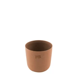 Point-Virgule Bloempot uit gerecycled plastic, hout- en steenpoeder terracotta Ø 13cm H 11.4cm