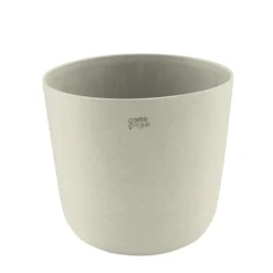 Point-Virgule Bloempot uit gerecycled plastic, hout- en steenpoeder wit Ø 25cm H 22cm