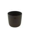 Point-Virgule Bloempot uit gerecycled plastic, hout- en steenpoeder zwart Ø 18cm H 15.8cm