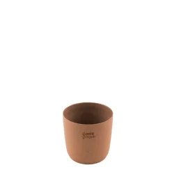 Point-Virgule Bloempot uit gerecycled plastic, hout- en steenpoeder terracotta Ø 10.5cm H 9.2cm
