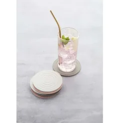 Point-Virgule Set van 6 glasonderzetters uit silicone 3 kleuren ø 10cm