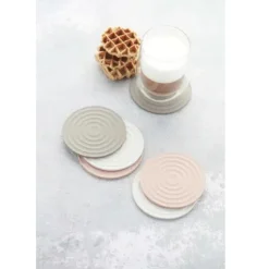 Point-Virgule Set van 6 glasonderzetters uit silicone 3 kleuren ø 10cm