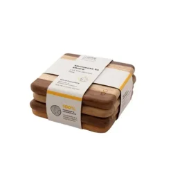 Point-Virgule set van 4 glasonderzetters uit gerecycleerd hout 9.5x9.5cm