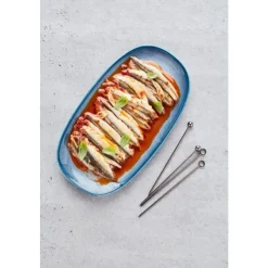 Point-Virgule set van 12 prikkers met bol in rvs 3 kleuren 10.8x0.8x.0.8cm