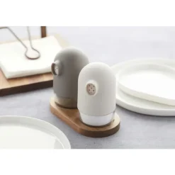 Point-Virgule Set van peper- en zoutvat taupe/grijs met houder