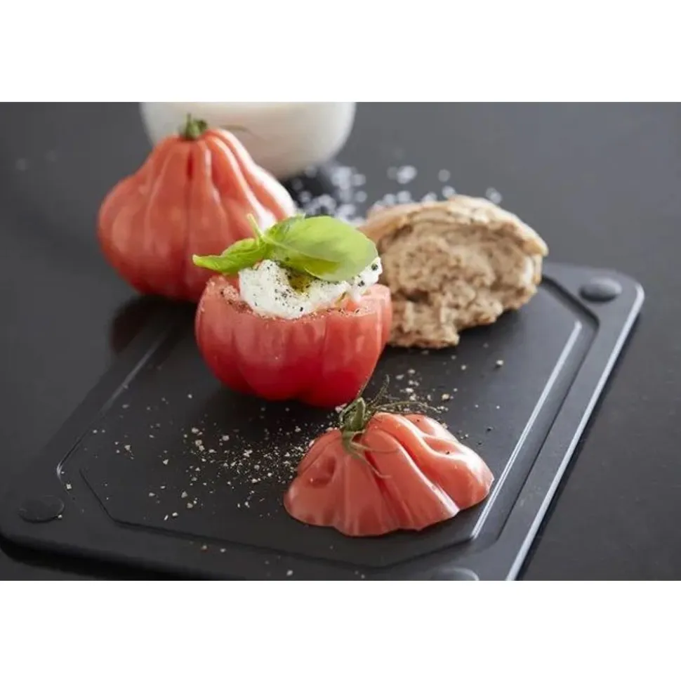 Point-Virgule snijplank met sapgeul uit houtvezel zwart 37x27.5x0.6cm FSC MIX