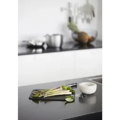 Point-Virgule snijplank met sapgeul uit houtvezel zwart 29.8x23.5x0.6cm FSC MIX