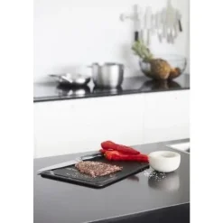 Point-Virgule snijplank met sapgeul uit houtvezel zwart 44x32.5x0.6cm FSC MIX