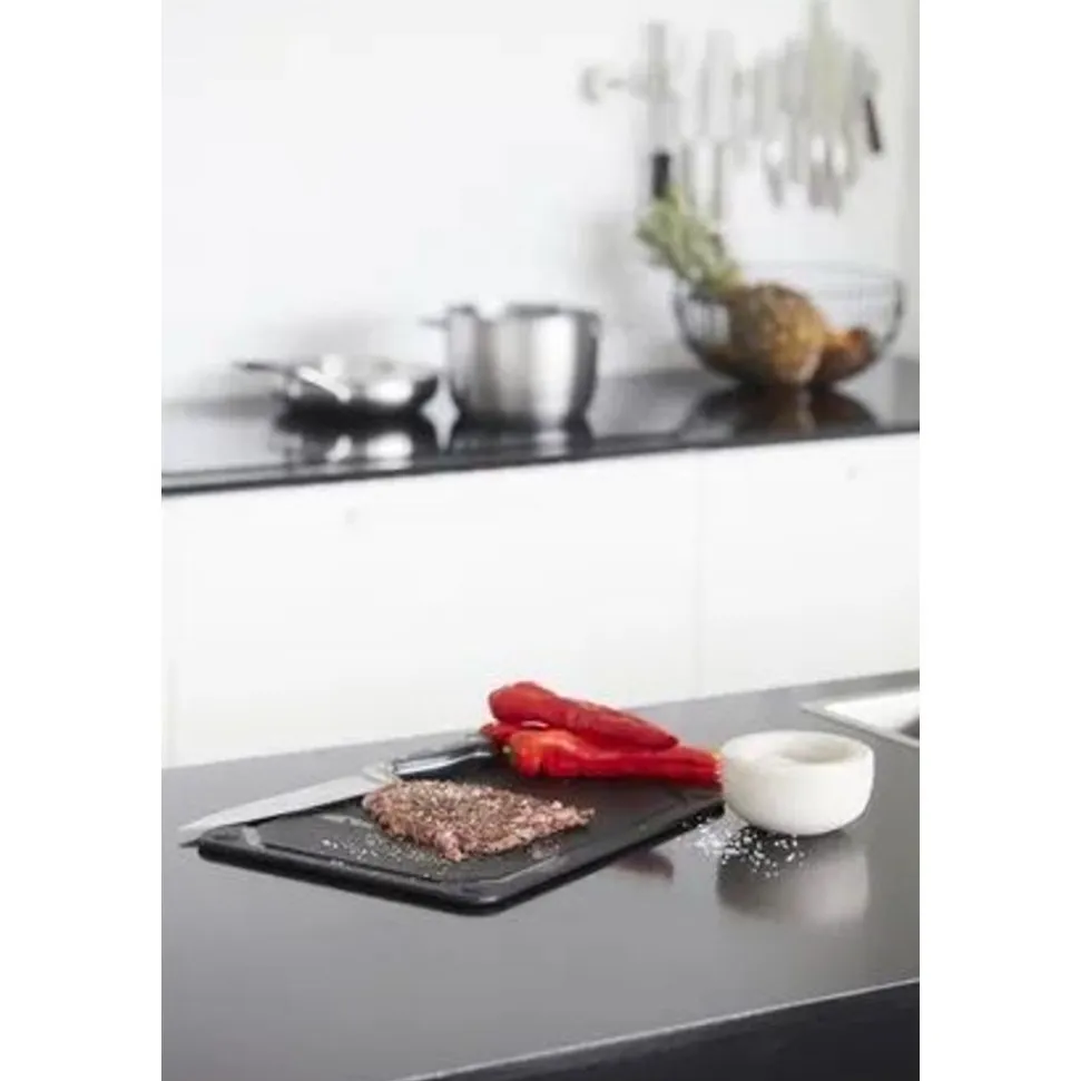 Point-Virgule snijplank met sapgeul uit houtvezel zwart 44x32.5x0.6cm FSC MIX