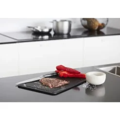 Point-Virgule snijplank met sapgeul uit houtvezel zwart 44x32.5x0.6cm FSC MIX