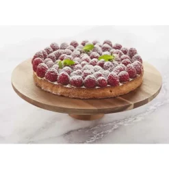 Point-Virgule Taartschotel op voet uit acaciahout ø 32cm H 75cm FSC®