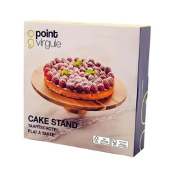 Point-Virgule Taartschotel op voet uit acaciahout ø 32cm H 75cm FSC®