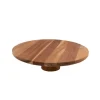 Point-Virgule taartschotel op voet uit acaciahout ø 28cm H 7.5cm