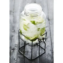 Point-Virgule Vierkante drankdispenser met metalen houder 3.6L