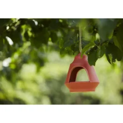 Point-Virgule Voederhuisje voor vogels uit bamboevezel oranje 17.7x17.9x15.5cm