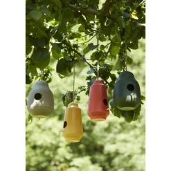 Point-Virgule Vogelhuisje uit bamboevezel oranje ø 15.1cm H 28cm