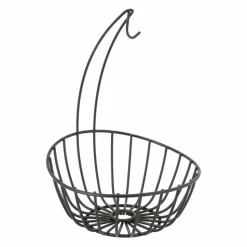 Point-Virgule Wire bananenhouder en fruitmand zwart