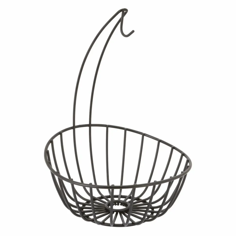 Point-Virgule Wire bananenhouder en fruitmand zwart