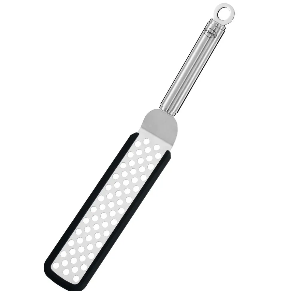 Rösle Flexibele spatel geperforeerd 32cm RVS met siliconen rand