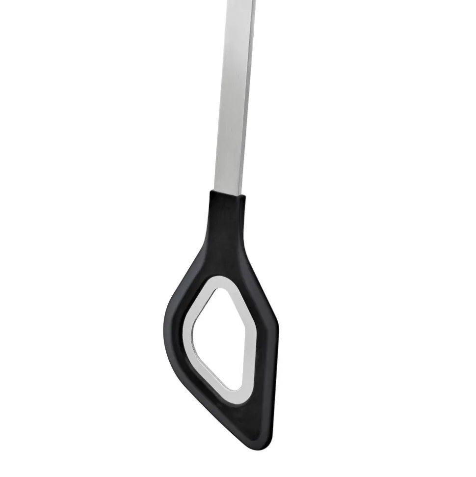 Rösle Kooklepel met ronde handgreep en gat 32,9cm RVS met siliconen rand