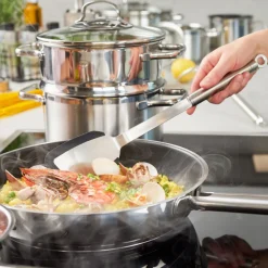 Rösle Spatel 36,5cm RVS met siliconen rand