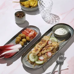 Salt & Pepper Meridian Serveerschaal 29x10xH2cm groen/blauw