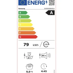 Samsung DV90DG6845LKU3 9kg AI Display Droogkast 6000-serie - AI Dry met zwart bedieningspaneel