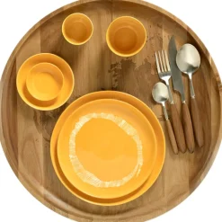 Serax Feast Bord M geel - witte strepen 22,5cm