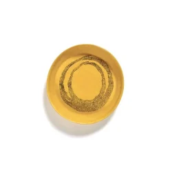 Serax Feast tableware by Ottolenghi Diepe serveerschaal S 30cm H6cm  Sunny Yellow Swirl-Dots Zwart