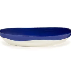 Serax Feast tableware by Ottolenghi Serveerschaal M 36cm H6cm Lapis Lazuli Swirl-Dots Wit
