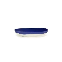 Serax Feast tableware by Ottolenghi Serveerschaal M 36cm H6cm Lapis Lazuli Swirl-Dots Wit