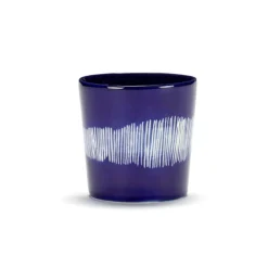 Serax Feast tableware by Ottolenghi Koffiekop 25cl Lapis Lazuli Swirl-Stripes Wit