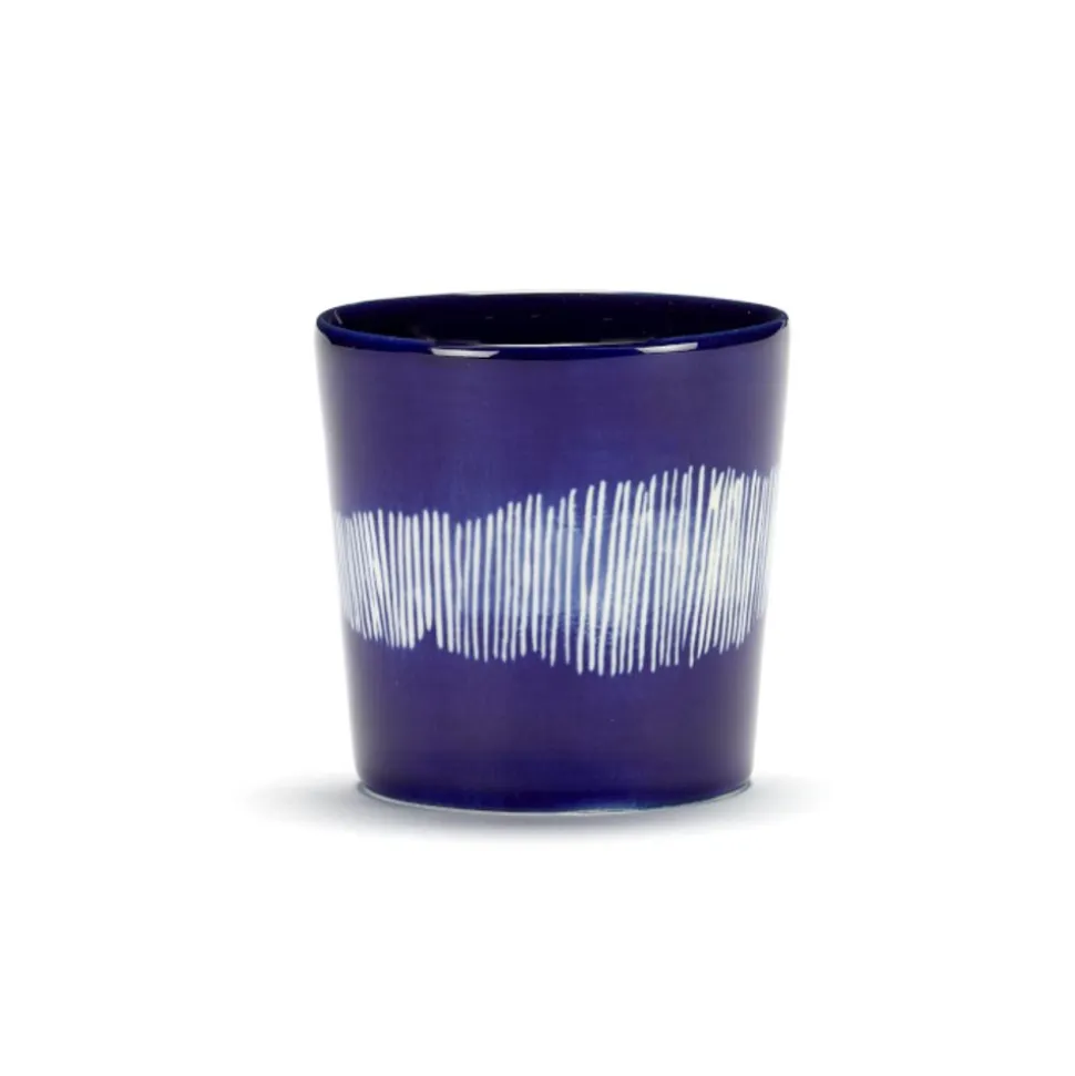 Serax Feast tableware by Ottolenghi Koffiekop 25cl Lapis Lazuli Swirl-Stripes Wit