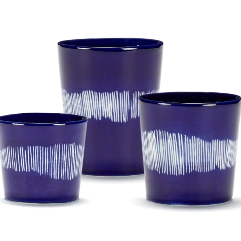 Serax Feast tableware by Ottolenghi Koffiekop 25cl Lapis Lazuli Swirl-Stripes Wit