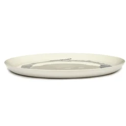 Serax Feast tableware by Ottolenghi Dinerbord L 26,5cm H2cm Wit Swirl-Stripes Blauw