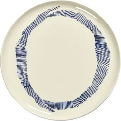 Serax Feast tableware by Ottolenghi Serveerbord 35cm H2cm wit swirl-stripes blauw