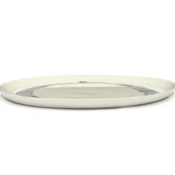 Serax Feast tableware by Ottolenghi Serveerbord 35cm H2cm wit swirl-stripes blauw