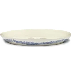 Serax Feast tableware by Ottolenghi Serveerschotel S 35cm H4cm Wit Swirl-Stripes Blauw