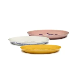 Serax Feast tableware by Ottolenghi Serveerschotel S 35cm H4cm Wit Swirl-Stripes Blauw