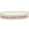 Serax Feast tableware by Ottolenghi Serveerschaal M 36cm H6cm Wit Swirl-Stripes Rood