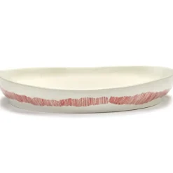 Serax Feast tableware by Ottolenghi Serveerschaal M 36cm H6cm Wit Swirl-Stripes Rood